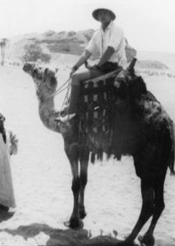 Dennis Conan Doyle riding a camel